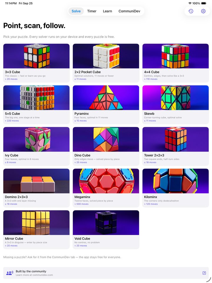 CommuniCube puzzle picker on iPad